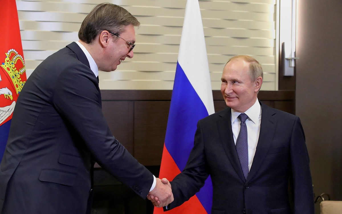 Александр Вучич и Владимир Путин